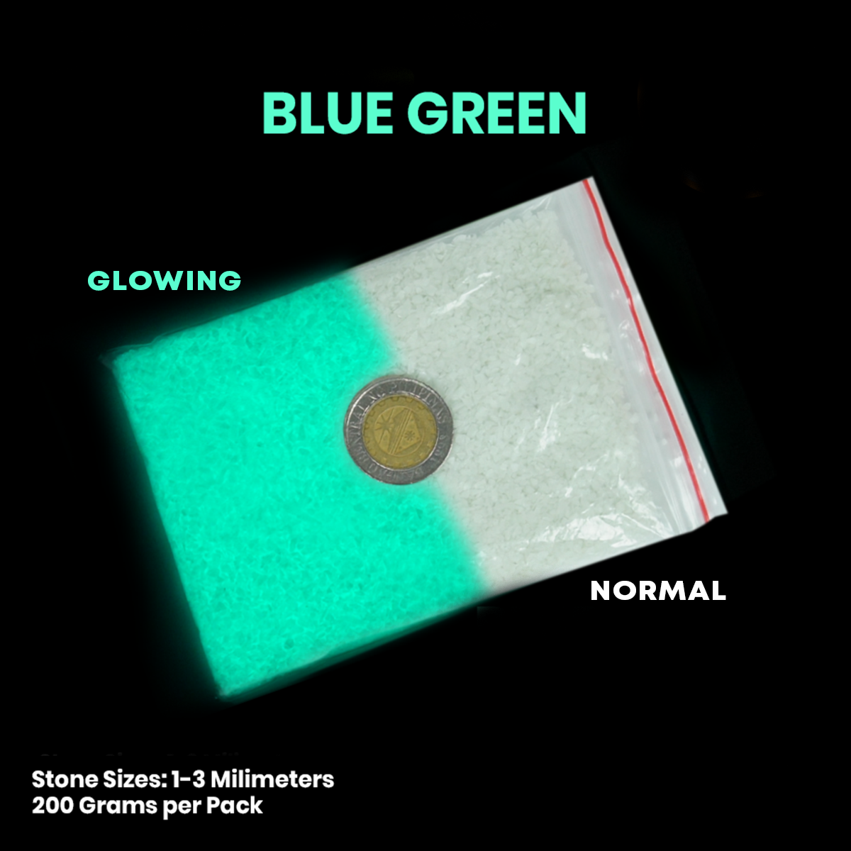 Glow in the Dark Sands and Stones 100g | Glow in the Dark Stones for Aquarium, Designs, DIY Project
