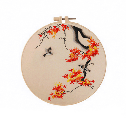 [ SET ] Embroidery Beginner Kit with Threads Tools | Embroidery Stitching Kit  Flowers Plants Animal