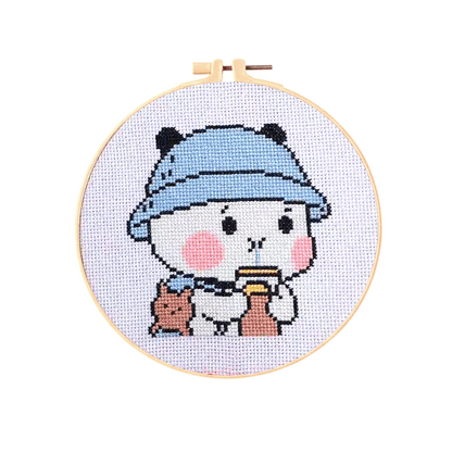 20cm DIY Cross Stitch Embroidery Kit With Tools and scisscor