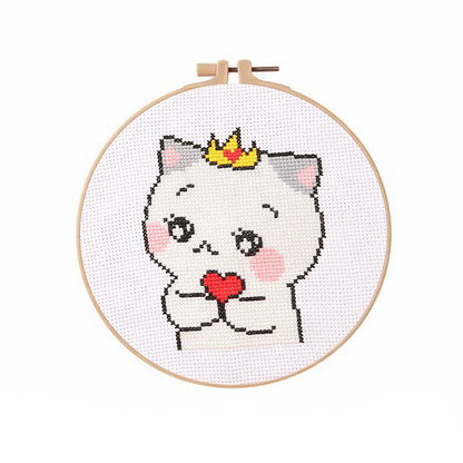 20cm DIY Cross Stitch Embroidery Kit With Tools and scisscor