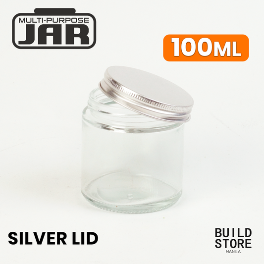 Clear or Amber Glass Jar Container for Candle Making DIY Art Jar with Black Silver Metal Lid Cosmetic