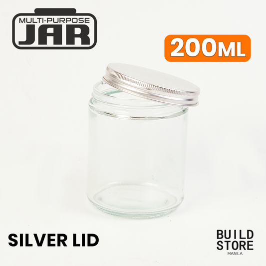 Clear or Amber Glass Jar Container for Candle Making DIY Art Jar with Black Silver Metal Lid Cosmetic