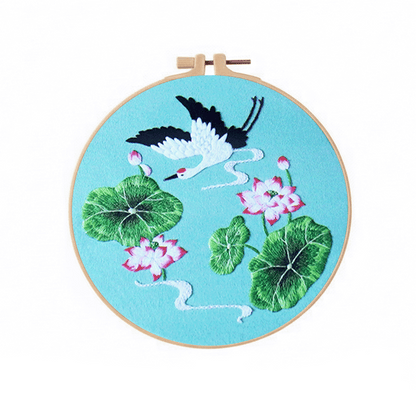 [ SET ] Embroidery Beginner Kit with Threads Tools | Embroidery Stitching Kit  Flowers Plants Animal