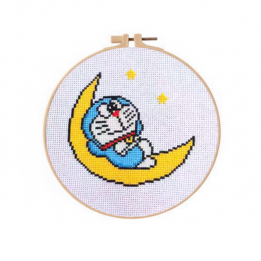 20cm DIY Cross Stitch Embroidery Kit With Tools and scisscor