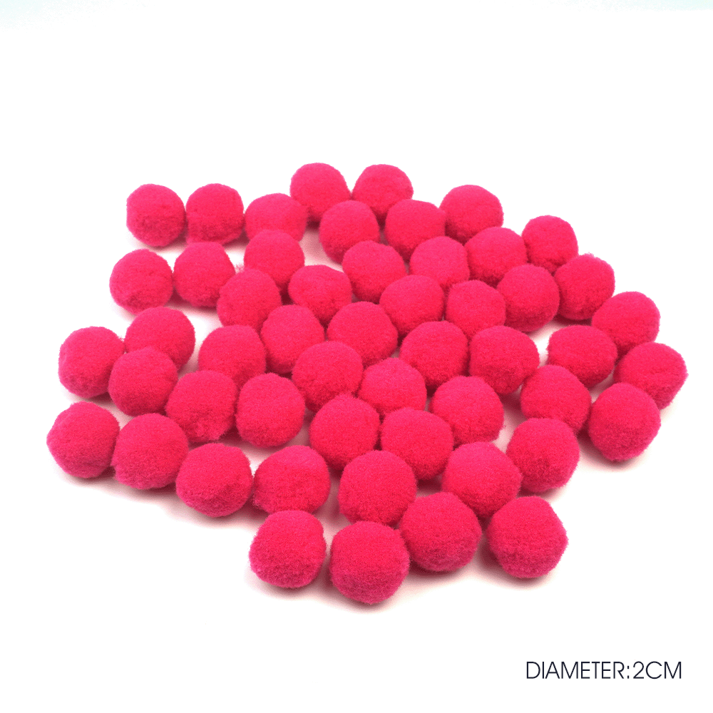 PomPom Balls Fuzzy Balls 2cm 50 pcs for DIY Projects, Arts and Crafts | Fuzzy Ball | DIY Balls
