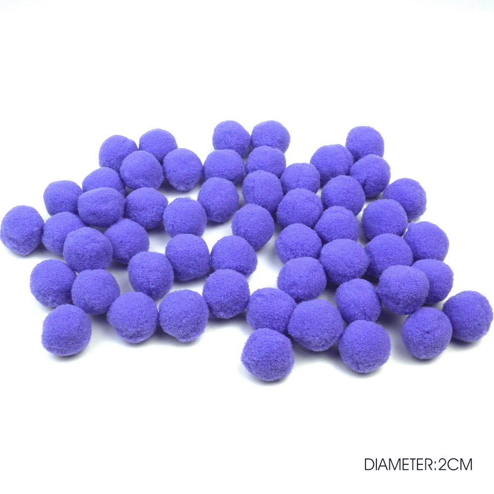 PomPom Balls Fuzzy Balls 2cm 50 pcs for DIY Projects, Arts and Crafts | Fuzzy Ball | DIY Balls