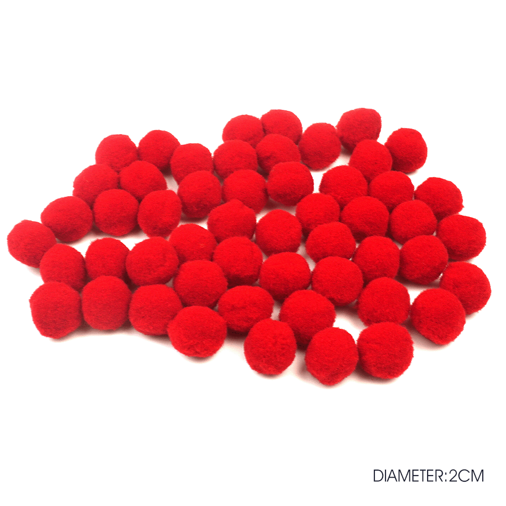PomPom Balls Fuzzy Balls 2cm 50 pcs for DIY Projects, Arts and Crafts | Fuzzy Ball | DIY Balls