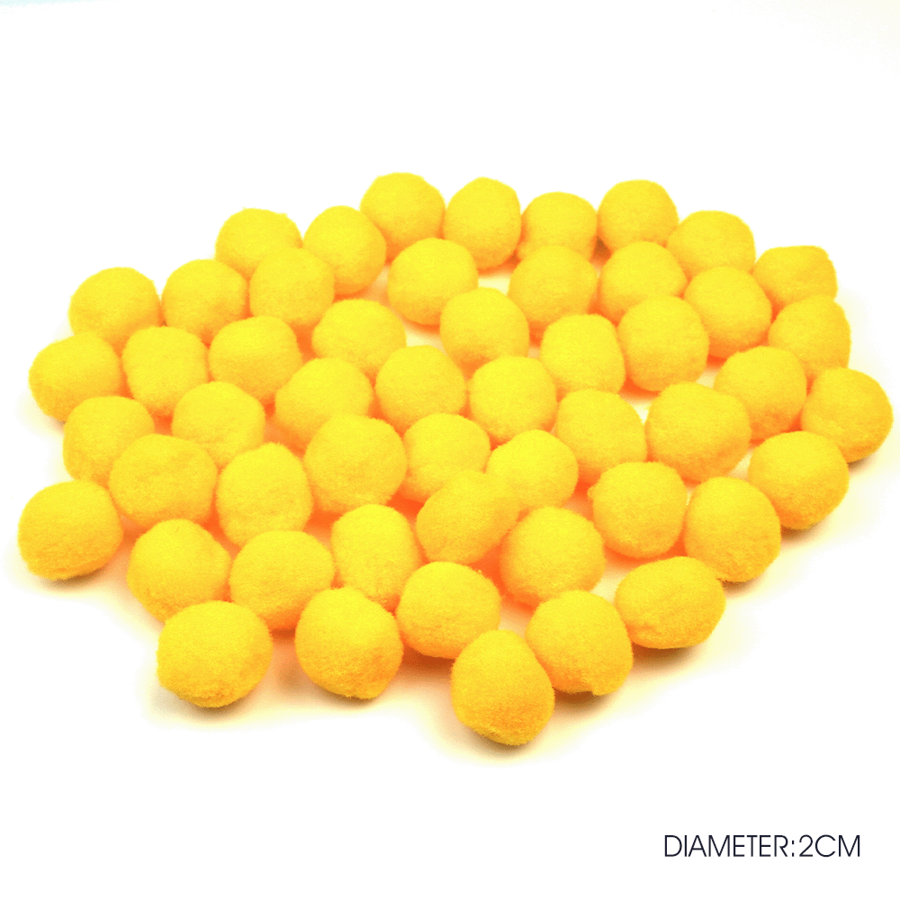 PomPom Balls Fuzzy Balls 2cm 50 pcs for DIY Projects, Arts and Crafts | Fuzzy Ball | DIY Balls