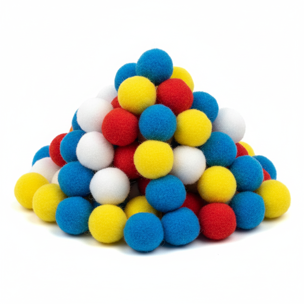 PomPom Balls Fuzzy Balls 2cm 50 pcs for DIY Projects, Arts and Crafts | Fuzzy Ball | DIY Balls