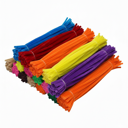 50 pcs Fuzzy Wire 6mm x 30cm - Colorful Chenille Stems Twist Wire for DIY Pipe Cleaner