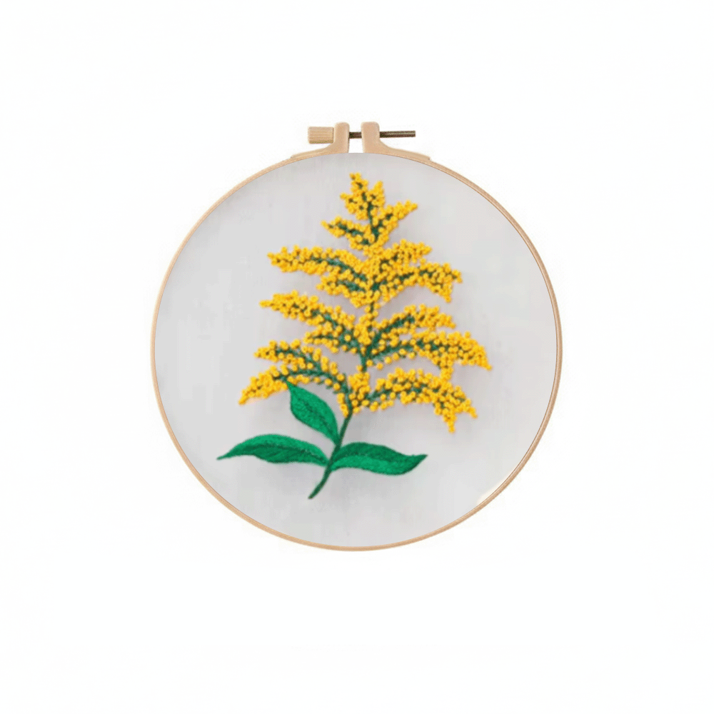 [ SET ] Embroidery Beginner Kit with Threads Tools | Embroidery Stitching Kit  Flowers Plants Animal