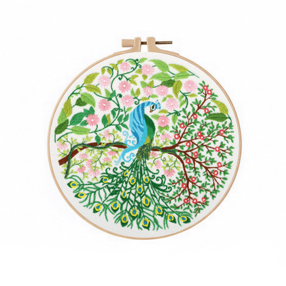 [ SET ] Embroidery Beginner Kit with Threads Tools | Embroidery Stitching Kit  Flowers Plants Animal