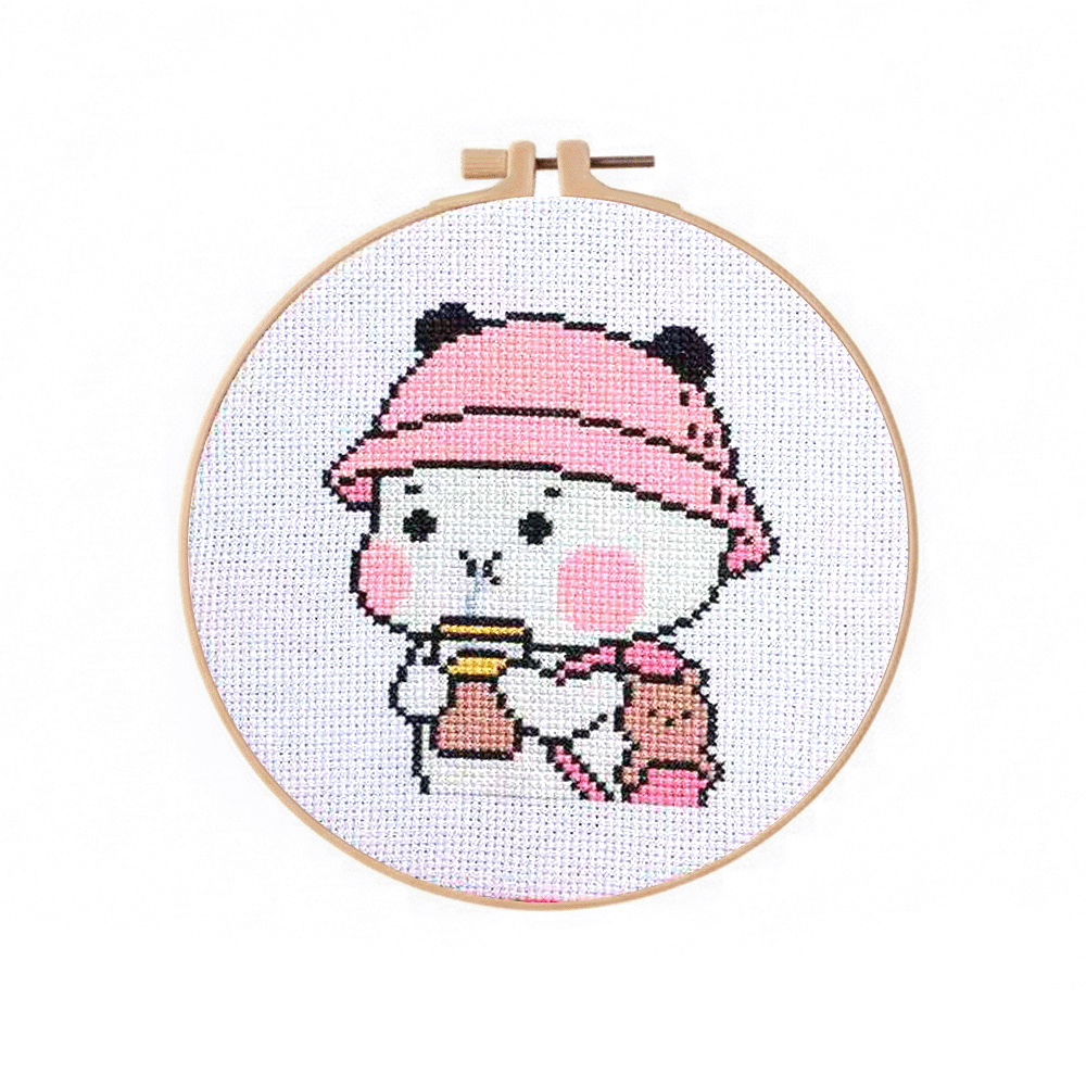 20cm DIY Cross Stitch Embroidery Kit With Tools and scisscor