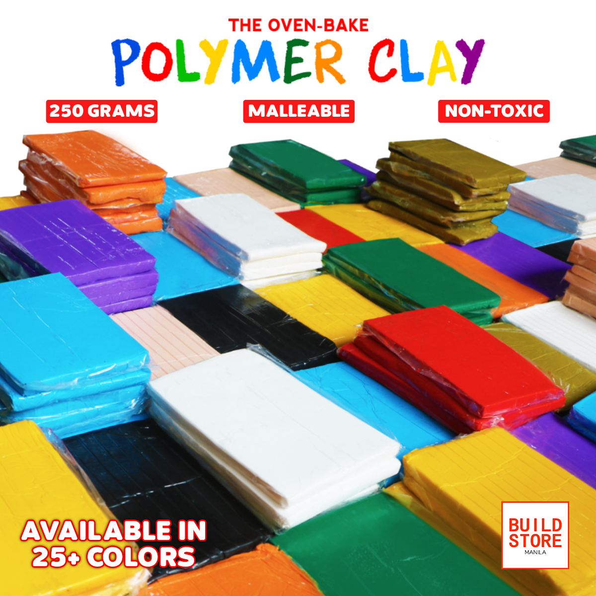 Polymer Clay -100g and 250g Block (Multiple Colors)| (oven bake clay)