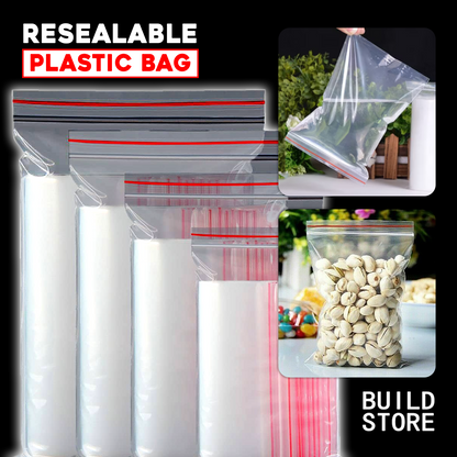 100 Pcs Resealable Zip Lock Bag