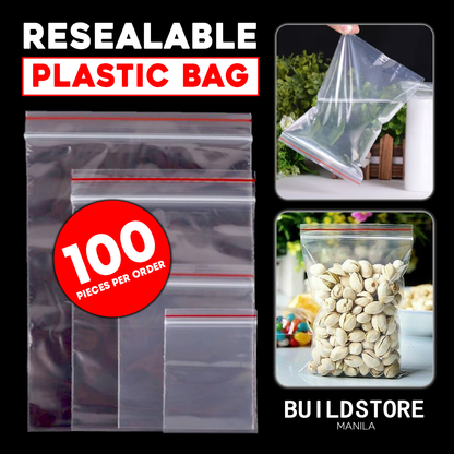 100 Pcs Resealable Zip Lock Bag