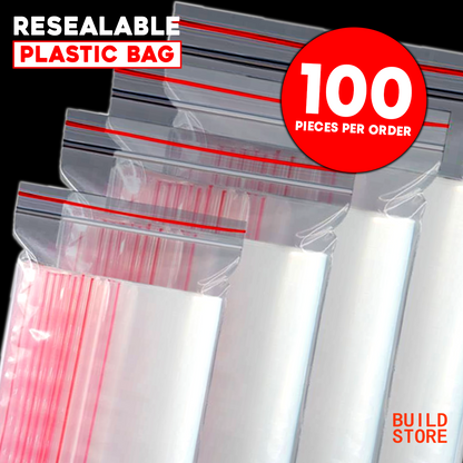 100 Pcs Resealable Zip Lock Bag