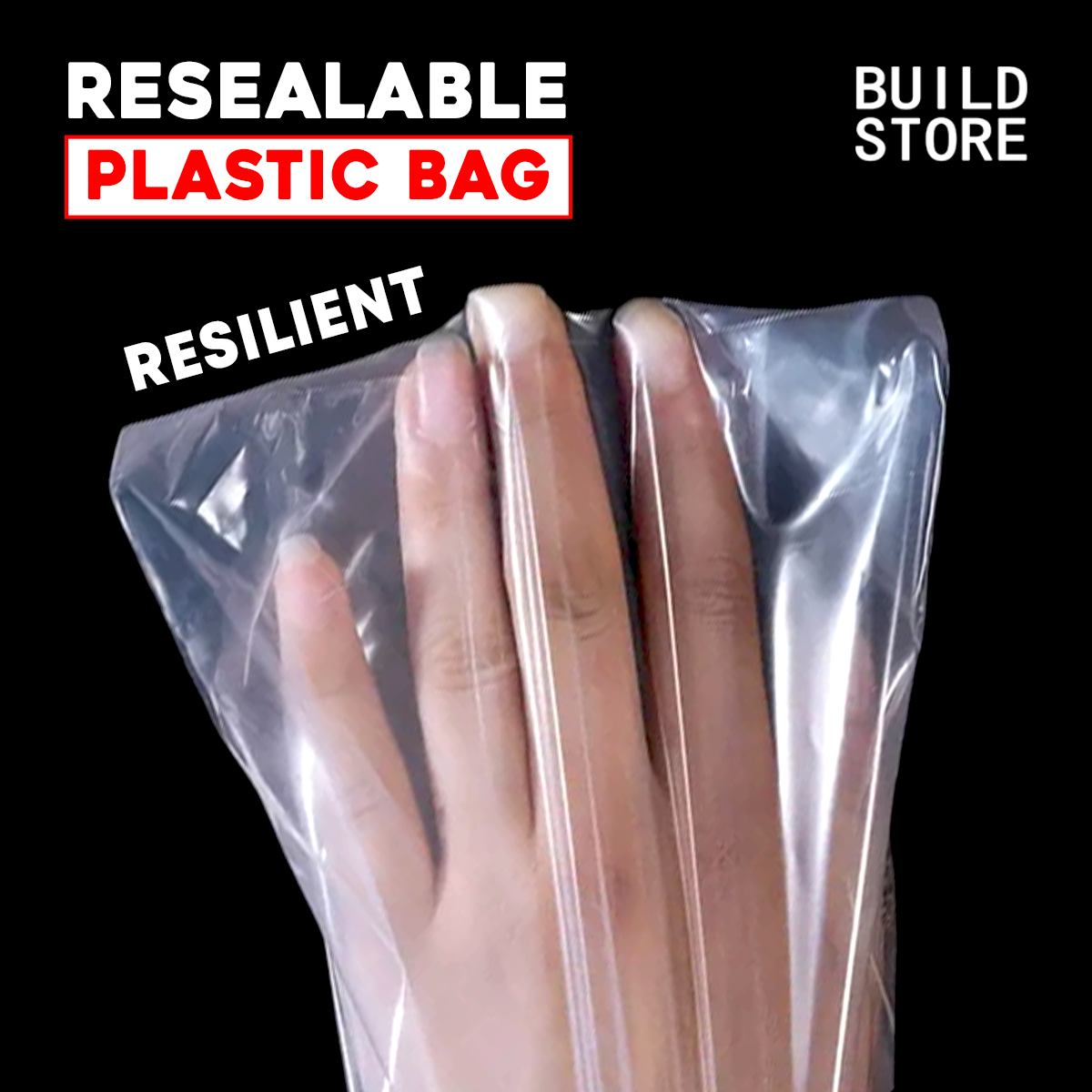 100 Pcs Resealable Zip Lock Bag