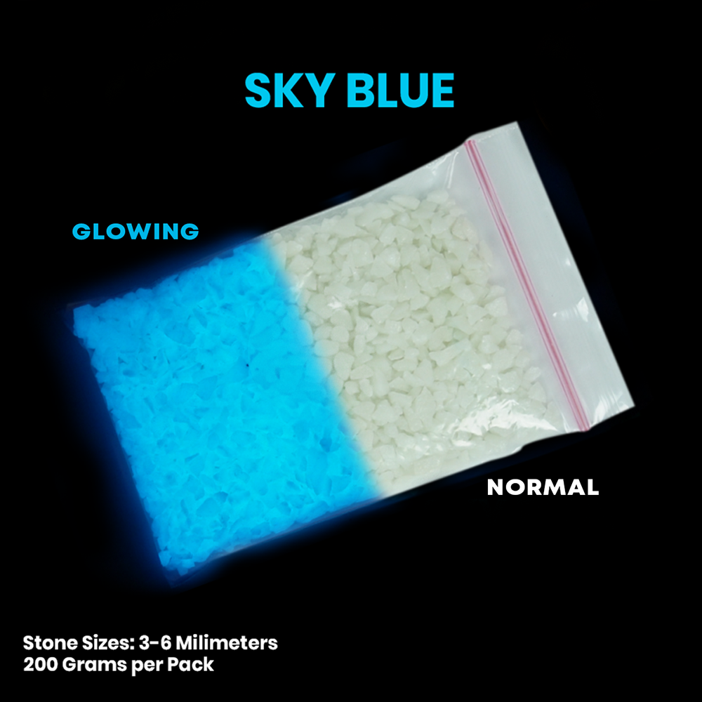 Glow in the Dark Sands and Stones 100g | Glow in the Dark Stones for Aquarium, Designs, DIY Project