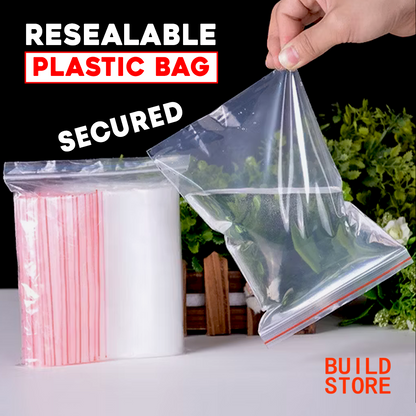 100 Pcs Resealable Zip Lock Bag
