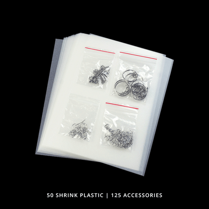 Heat Shrink Paper Plastic Kit with Colored Pencils, Keychain Accessories, and Hole Punch