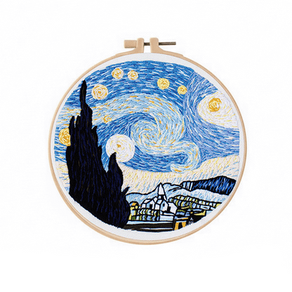 [ SET ] Embroidery Beginner Kit with Threads Tools | Embroidery Stitching Kit  Flowers Plants Animal