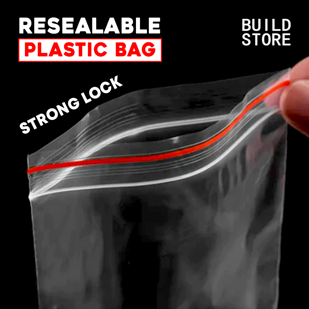100 Pcs Resealable Zip Lock Bag