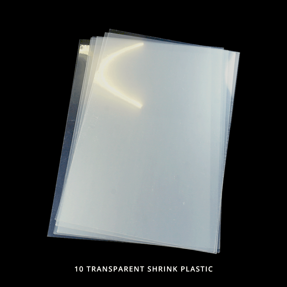 Heat Shrink Paper Plastic Kit with Colored Pencils, Keychain Accessories, and Hole Punch