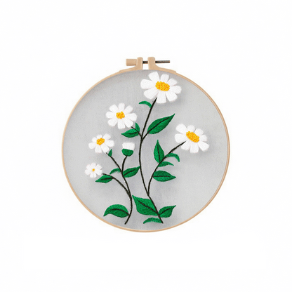 [ SET ] Embroidery Beginner Kit with Threads Tools | Embroidery Stitching Kit  Flowers Plants Animal