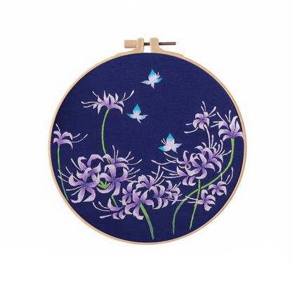 [ SET ] Embroidery Beginner Kit with Threads Tools | Embroidery Stitching Kit  Flowers Plants Animal