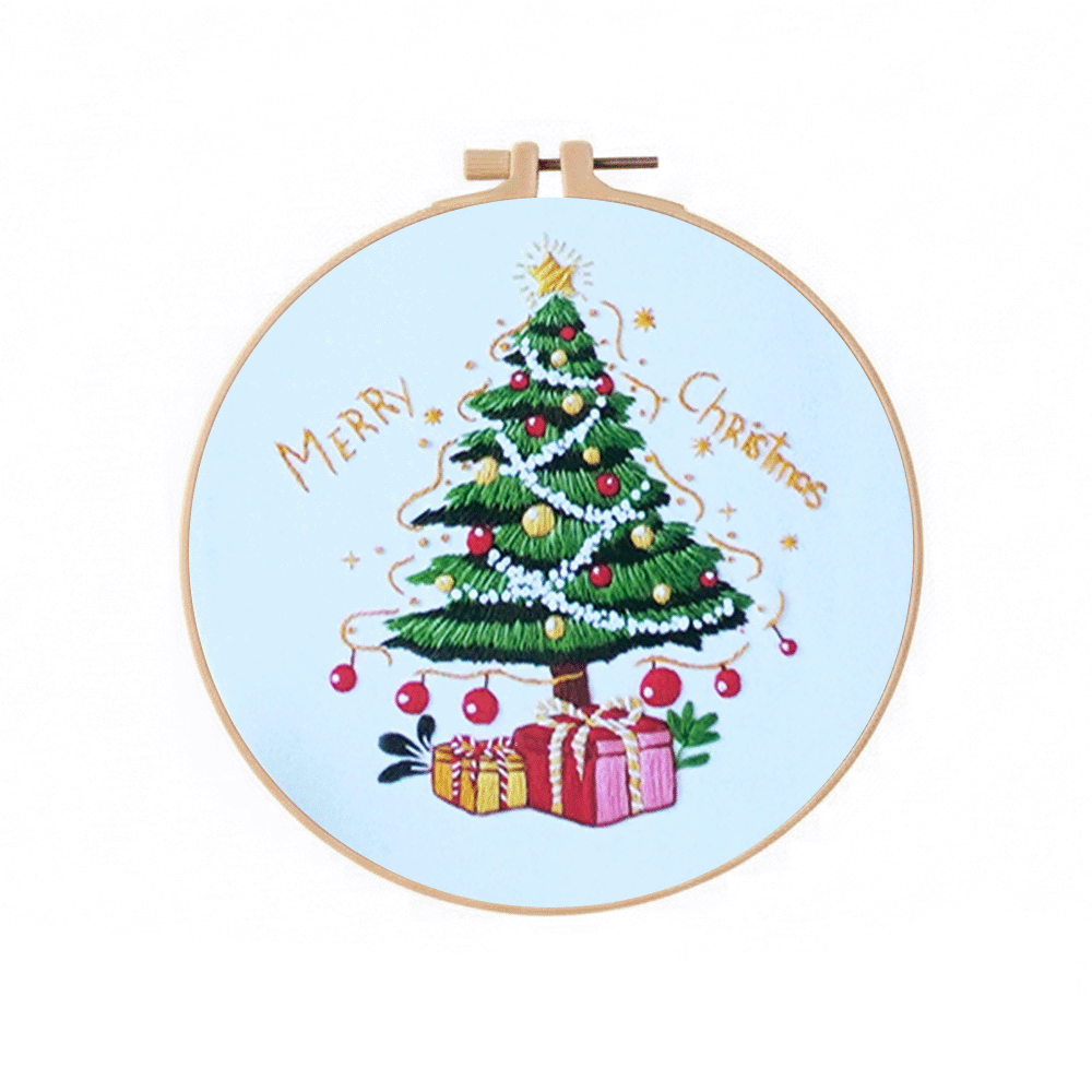 [ SET ] Embroidery Beginner Kit with Threads Tools | Embroidery Stitching Kit  Flowers Plants Animal