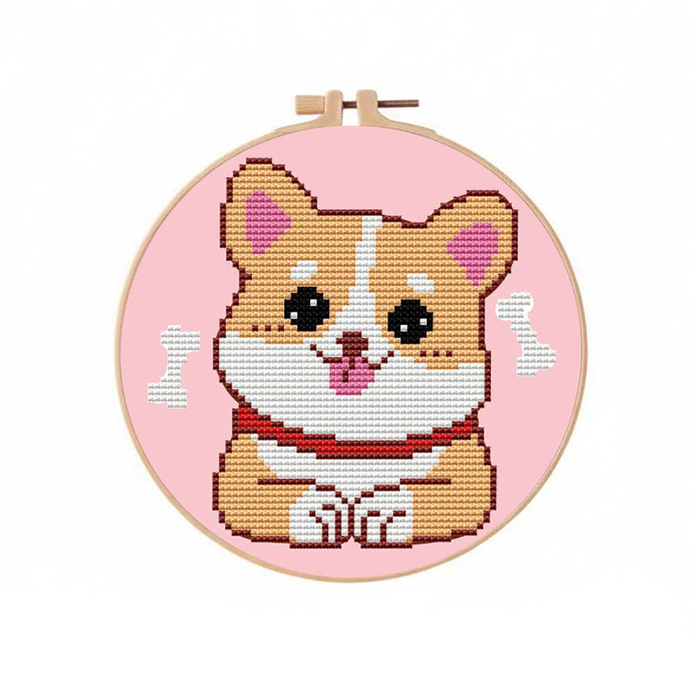 20cm DIY Cross Stitch Embroidery Kit With Tools and scisscor