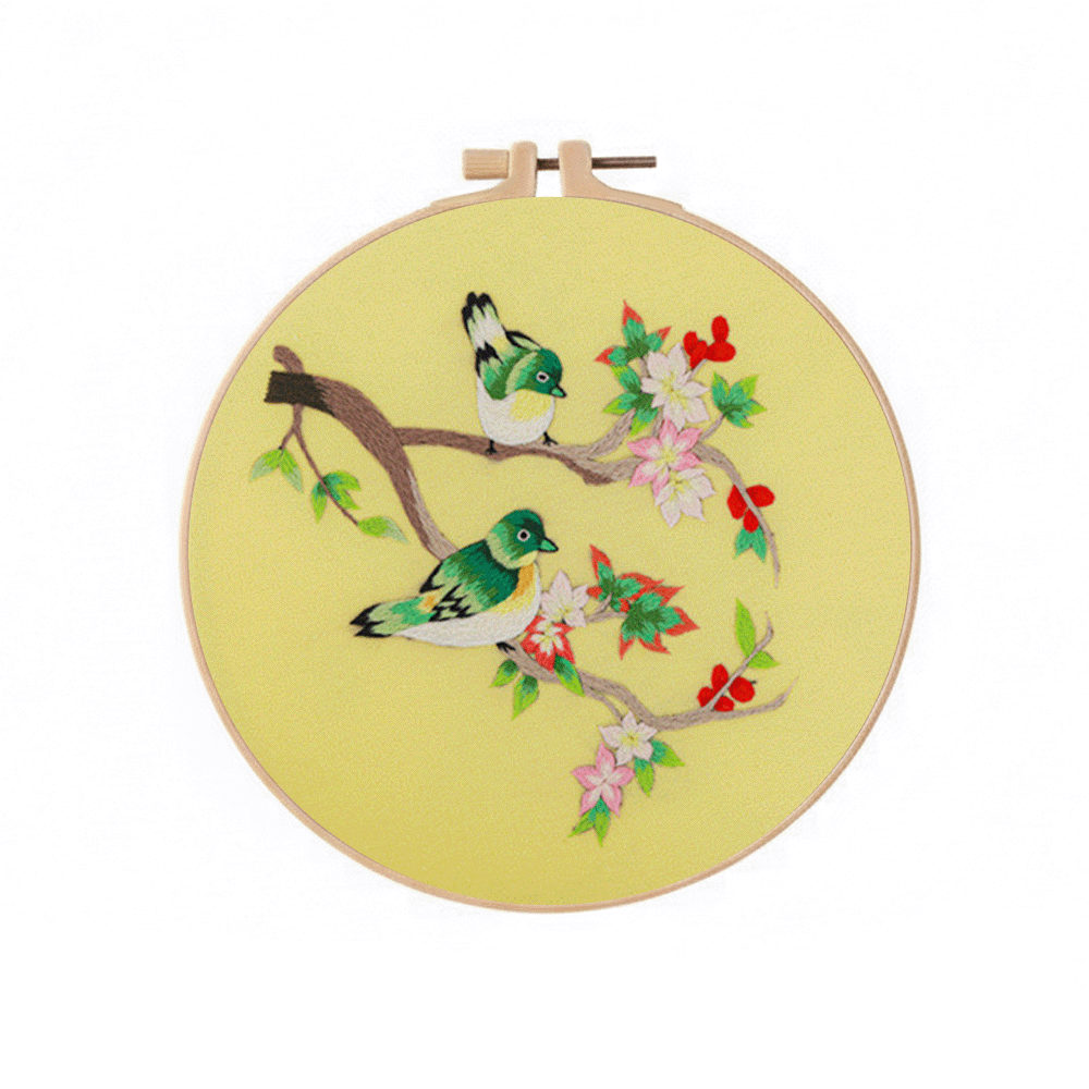 [ SET ] Embroidery Beginner Kit with Threads Tools | Embroidery Stitching Kit  Flowers Plants Animal