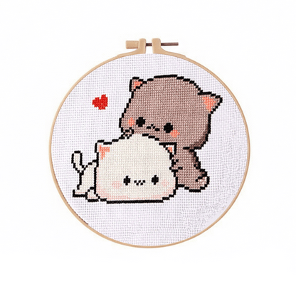 20cm DIY Cross Stitch Embroidery Kit With Tools and scisscor