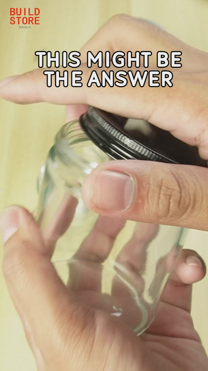 Clear or Amber Glass Jar Container for Candle Making DIY Art Jar with Black Silver Metal Lid Cosmetic