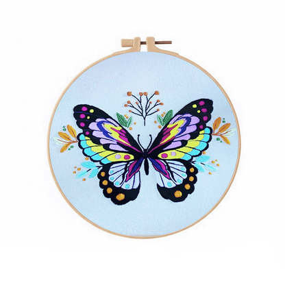 [ SET ] Embroidery Beginner Kit with Threads Tools | Embroidery Stitching Kit  Flowers Plants Animal