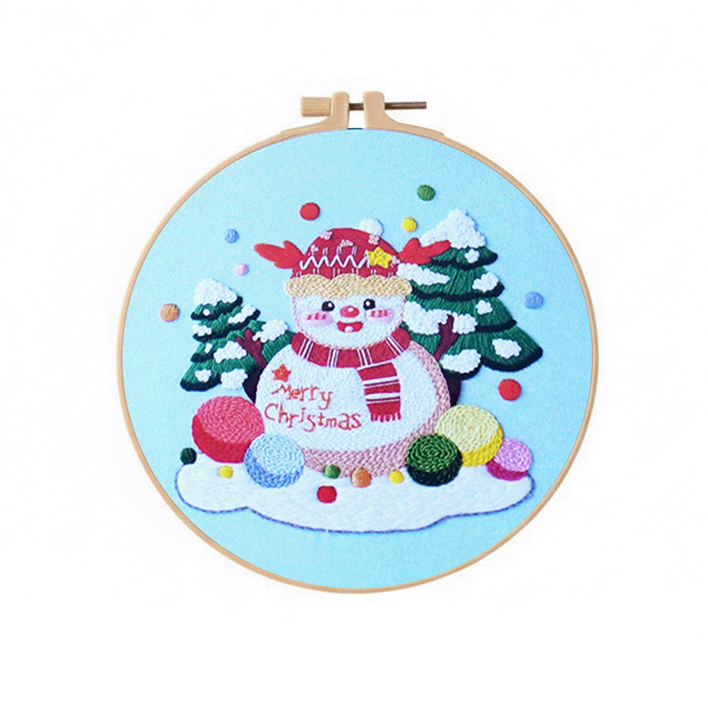 [ SET ] Embroidery Beginner Kit with Threads Tools | Embroidery Stitching Kit  Flowers Plants Animal